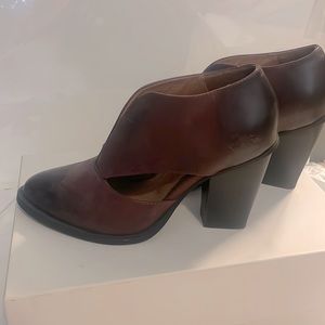 Free People bootie. Distressed burgundy leather. Beautiful shoe. Worn once